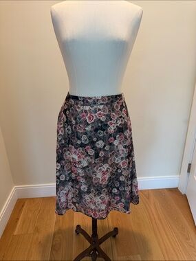 Brooks Brothers Silk Floral A-Line Skirt